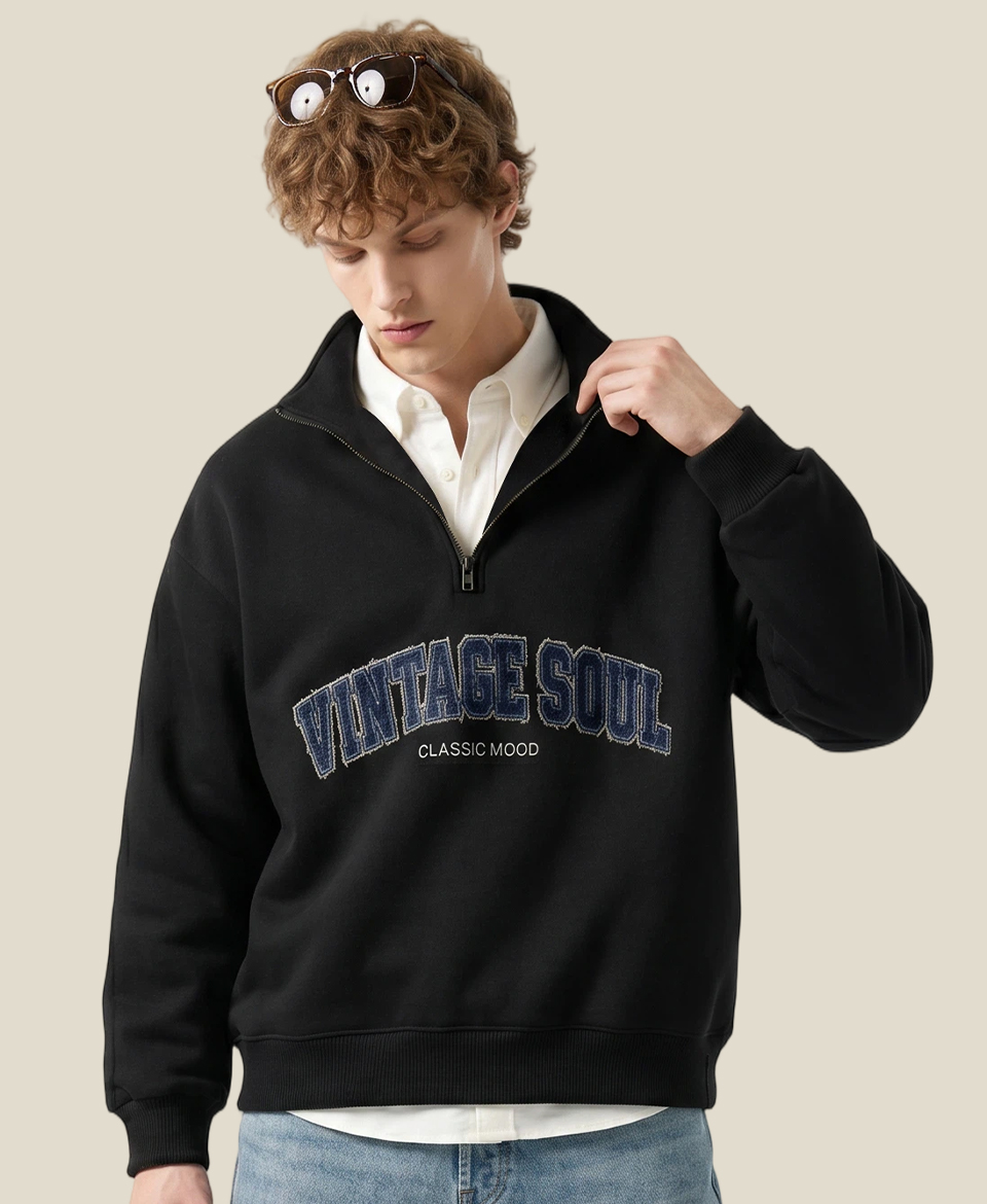 Custom Stand Collar Sweatshirt Printing
