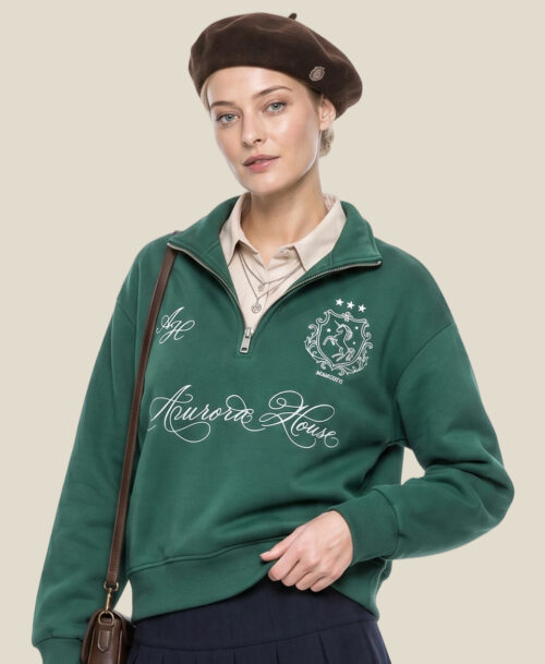Stampa personalizzata su felpa con zip a un quarto